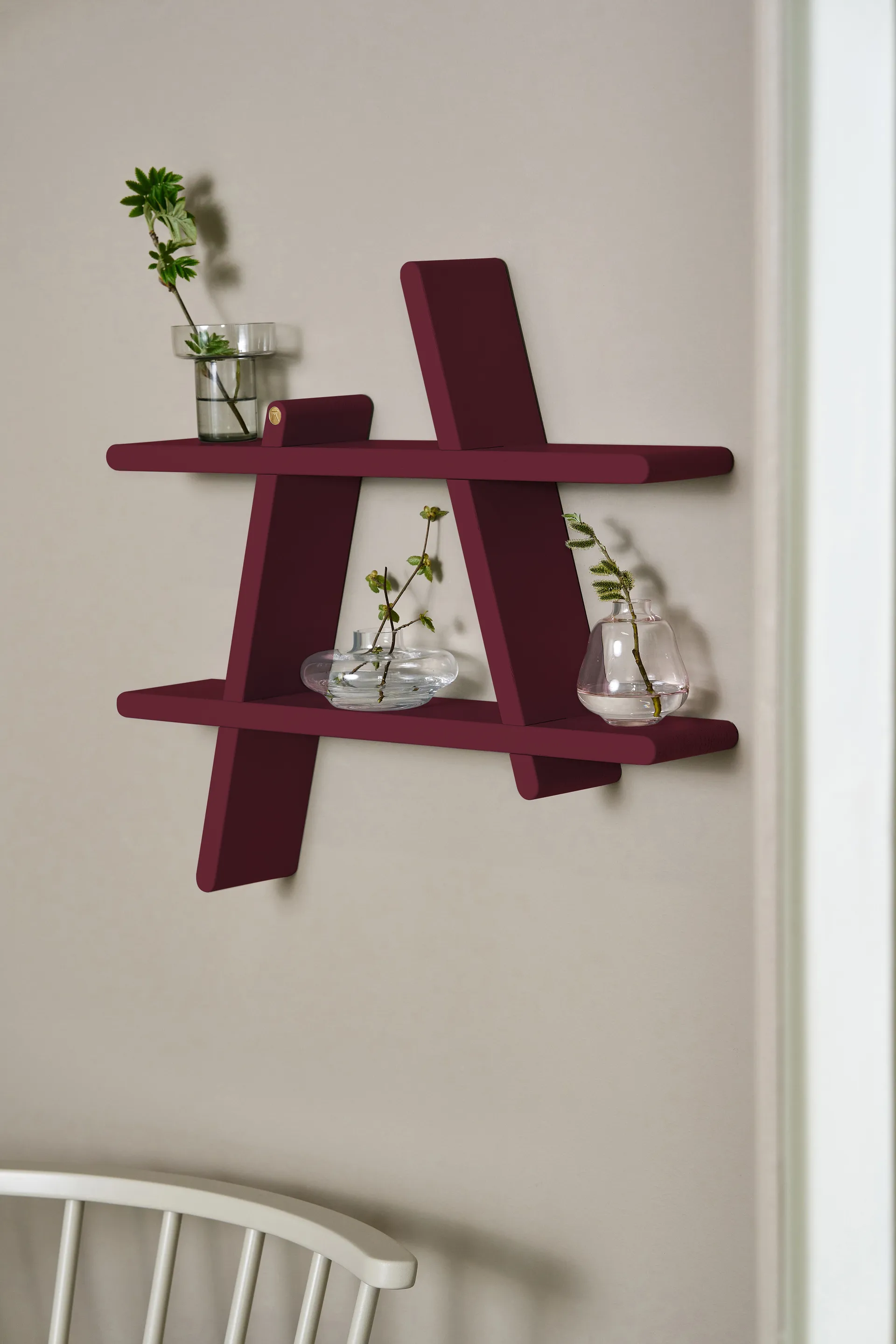 A-Shelf wall shelf Special Edition, Wine red L 78x12x67 cm Andersen Furniture
