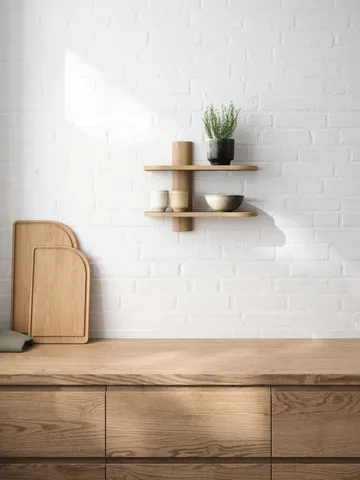 Bend wall shelf - Oiled Natural Oak, 50x18x40 cm - Andersen Furniture