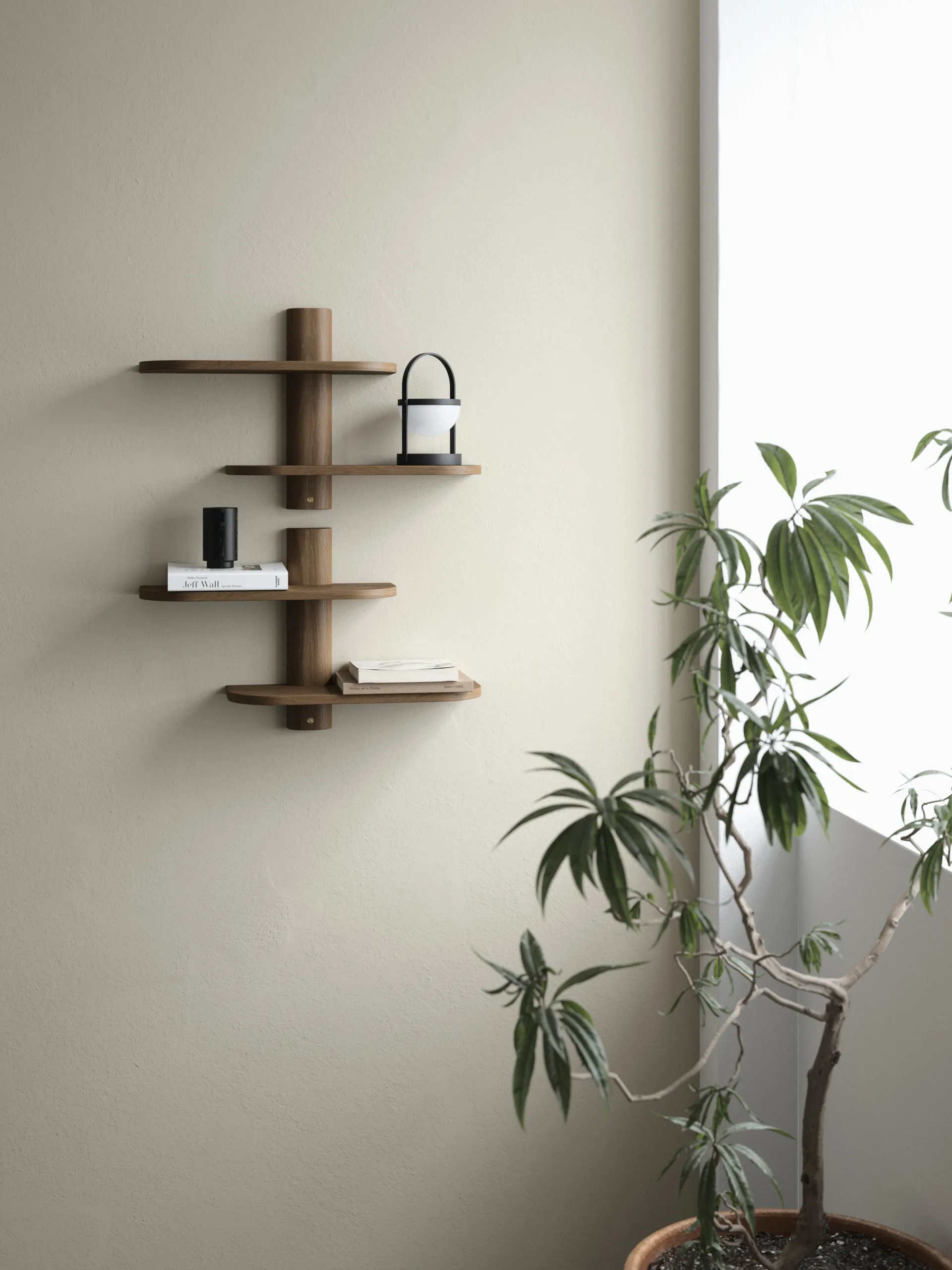 Bend wall shelf, Smoked Oiled Oak, 50x18x40 cm Andersen Furniture