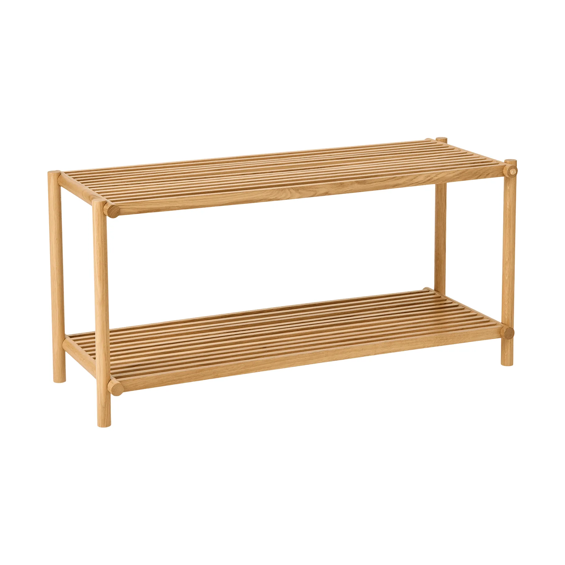 Column shoe rack, Matt lacquered oak Andersen Furniture