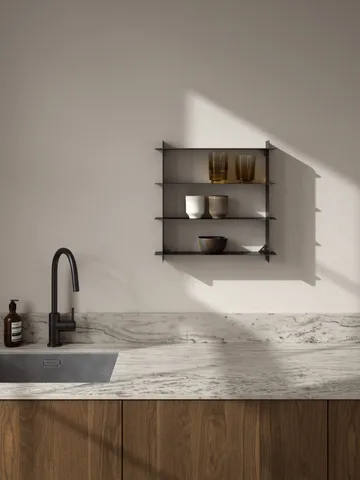 Division wall shelf - Black steel, 45x45x10 cm - Andersen Furniture