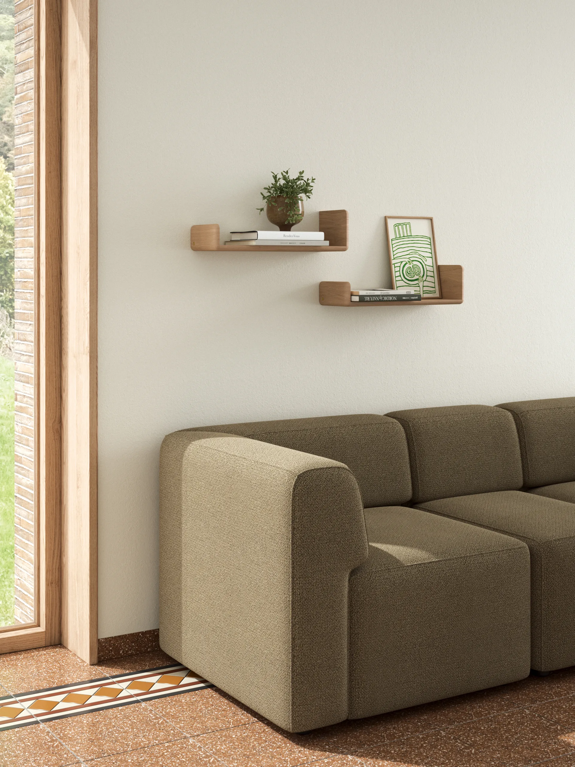 Level wall shelf, Oak, 55x18x9 cm Andersen Furniture