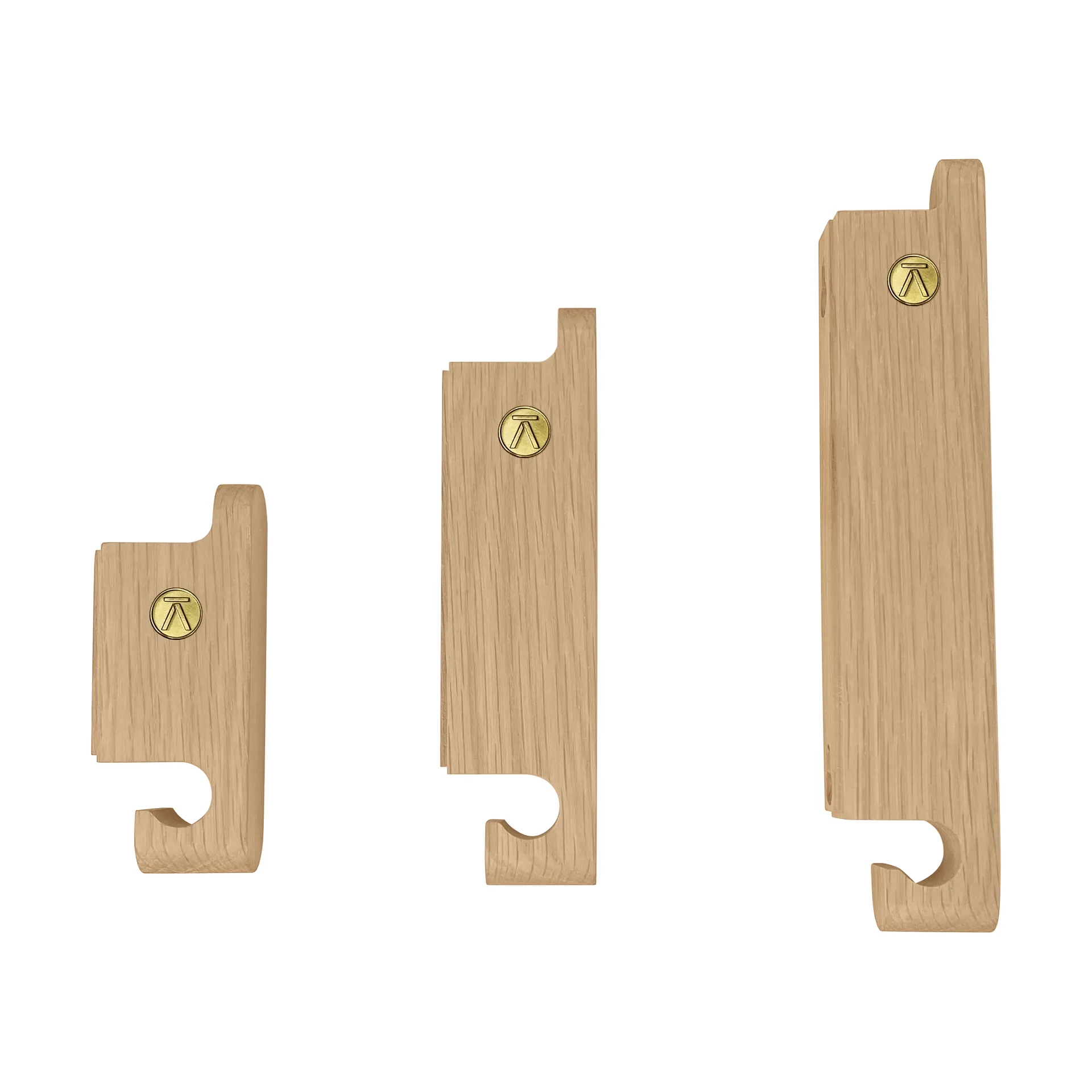 Multi Hooks hook set of 3, Oak Andersen Furniture