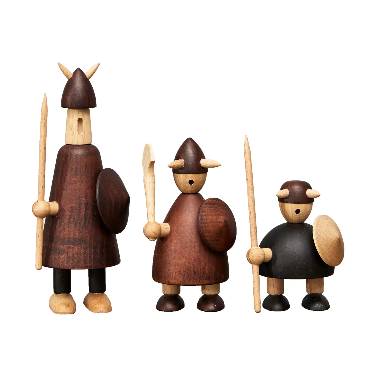 Andersen Furniture The vikings of Denmark wooden figure 3 pieces Stained beech