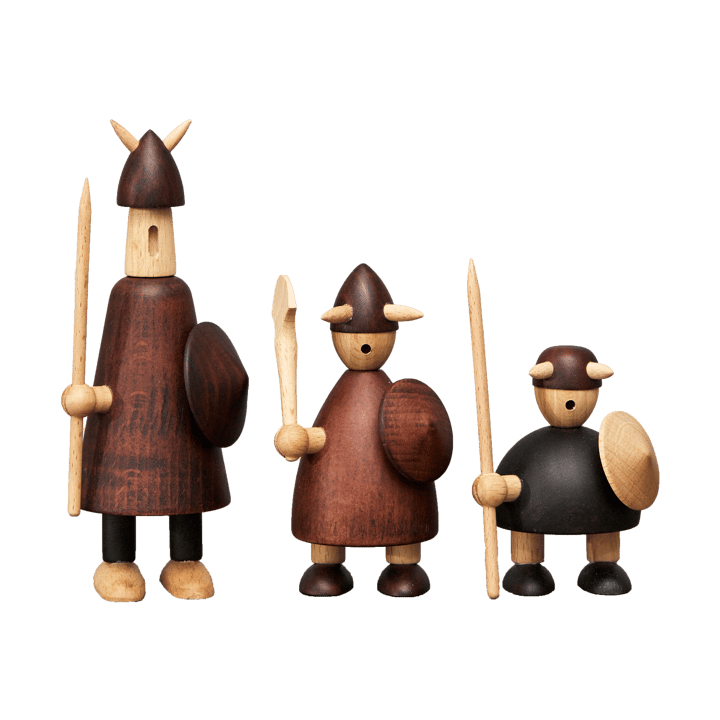 The vikings of Denmark wooden figure 3 pieces - Stained beech - Andersen Furniture