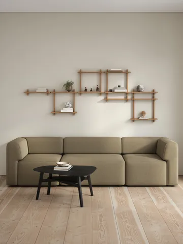 Treat double wall shelf - Oiled Natural Oak, 50x12x50 cm - Andersen Furniture