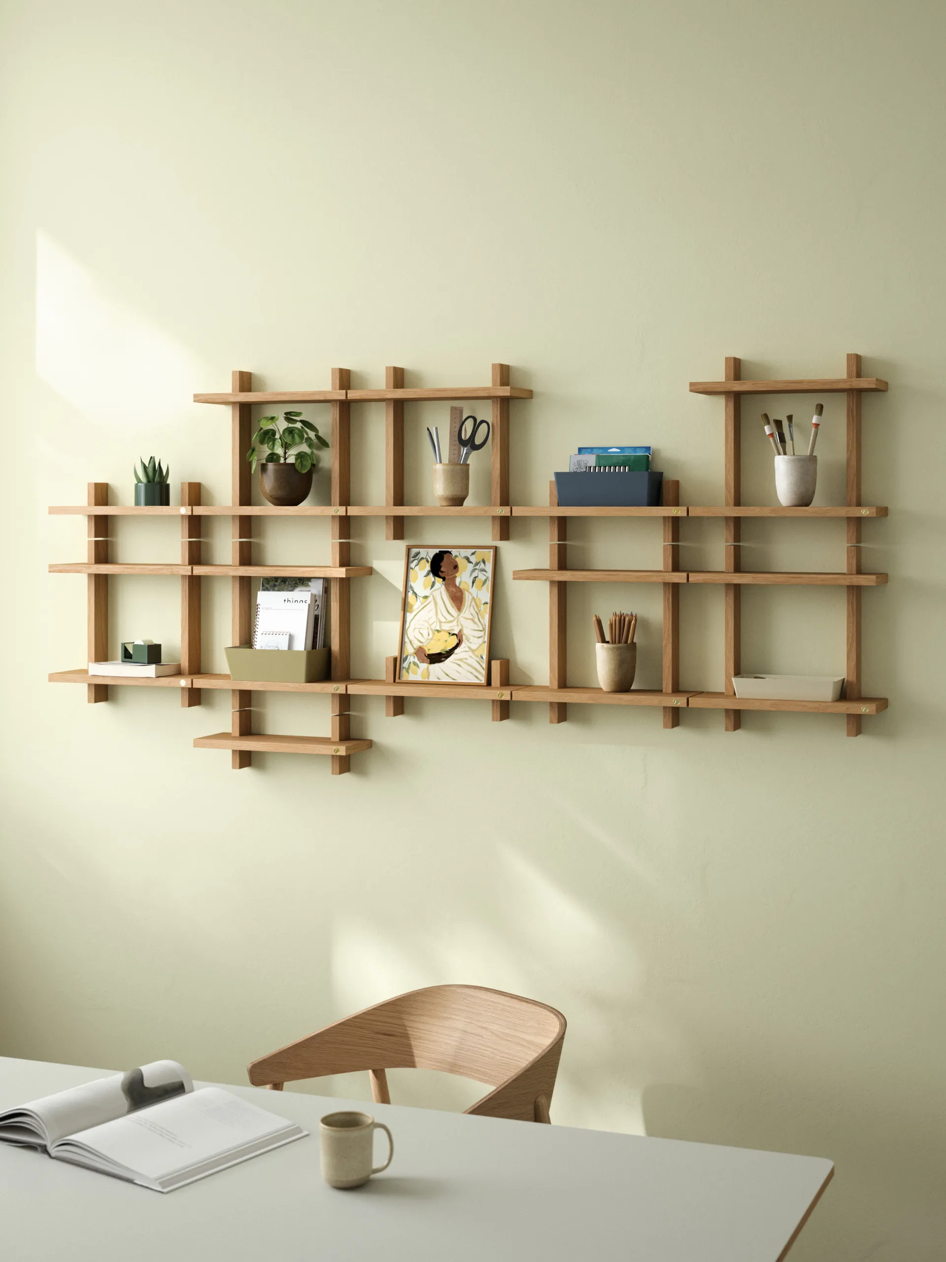 Treat wall shelf single, Oiled Natural Oak, 34×12×11.2 cm Andersen Furniture