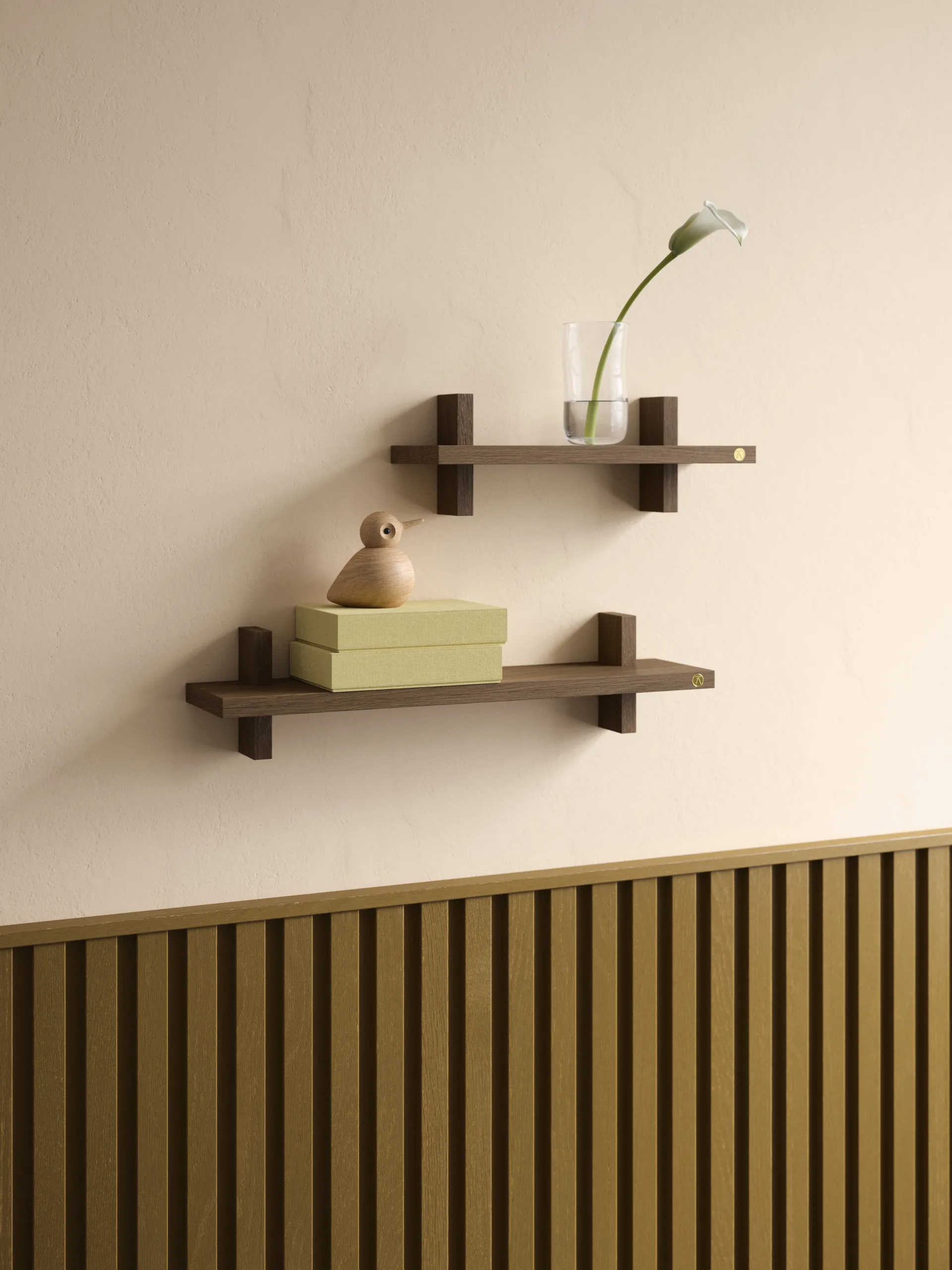 Treat wall shelf single, Smoked Oiled Oak, 50x12x11.2 cm Andersen Furniture