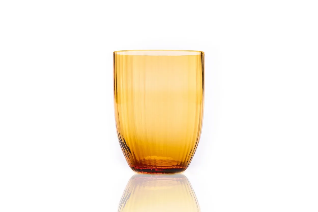 Anna Von Lipa Bamboo drinking glass 25 cl Amber | Scandinavian Design | Drinking glasses & tumblers | Brown