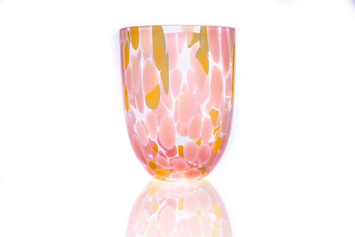 Anna Von Lipa Big Confetti drinking glass 25 cl Pink - yellow