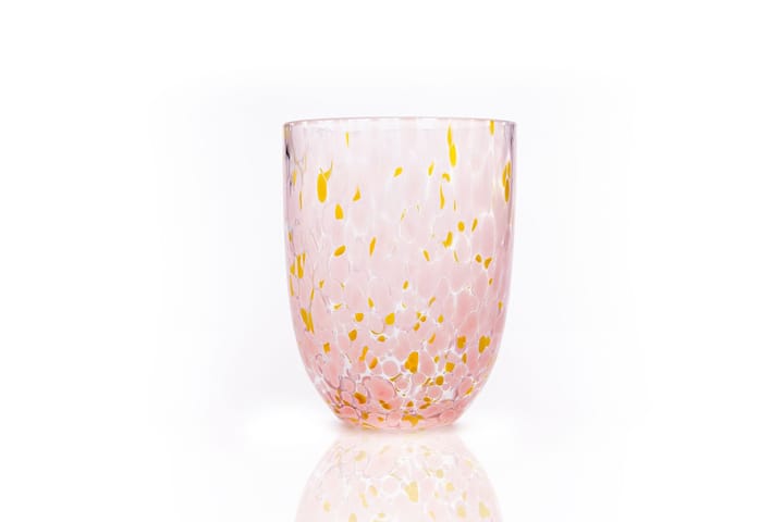 Confetti Drinking glass 25 cl - Pink-yellow - Anna Von Lipa