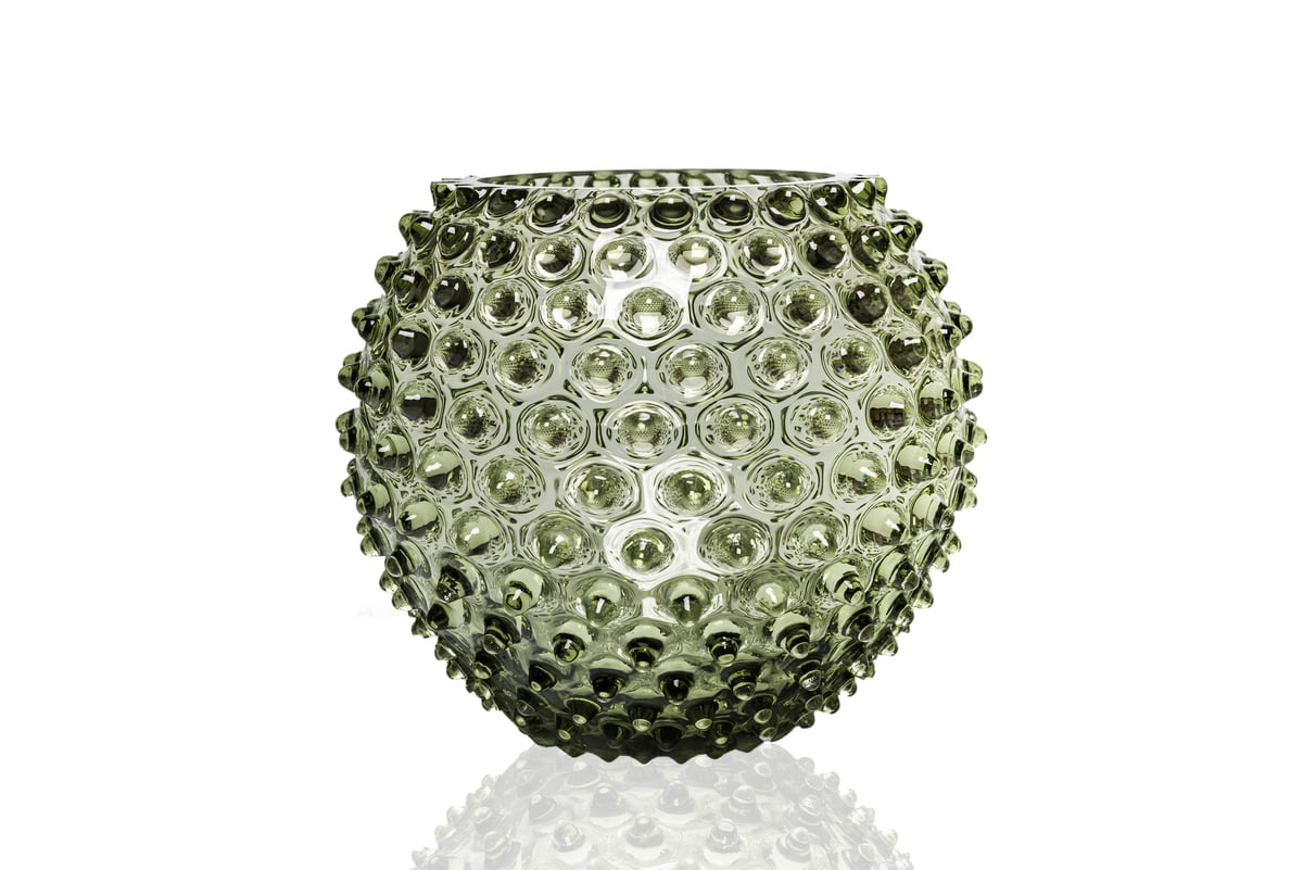 Anna Von Lipa Hobnail Globe vase 18 cm Olivegreen | Scandinavian Design | Vases | Green