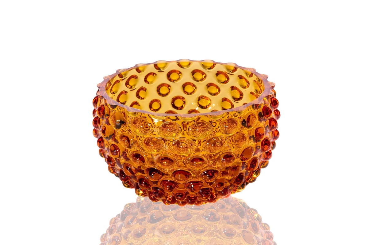 Anna Von Lipa Hobnail Tapas bowl 11.5 cm Amber | Scandinavian Design | Serving bowls | Brown