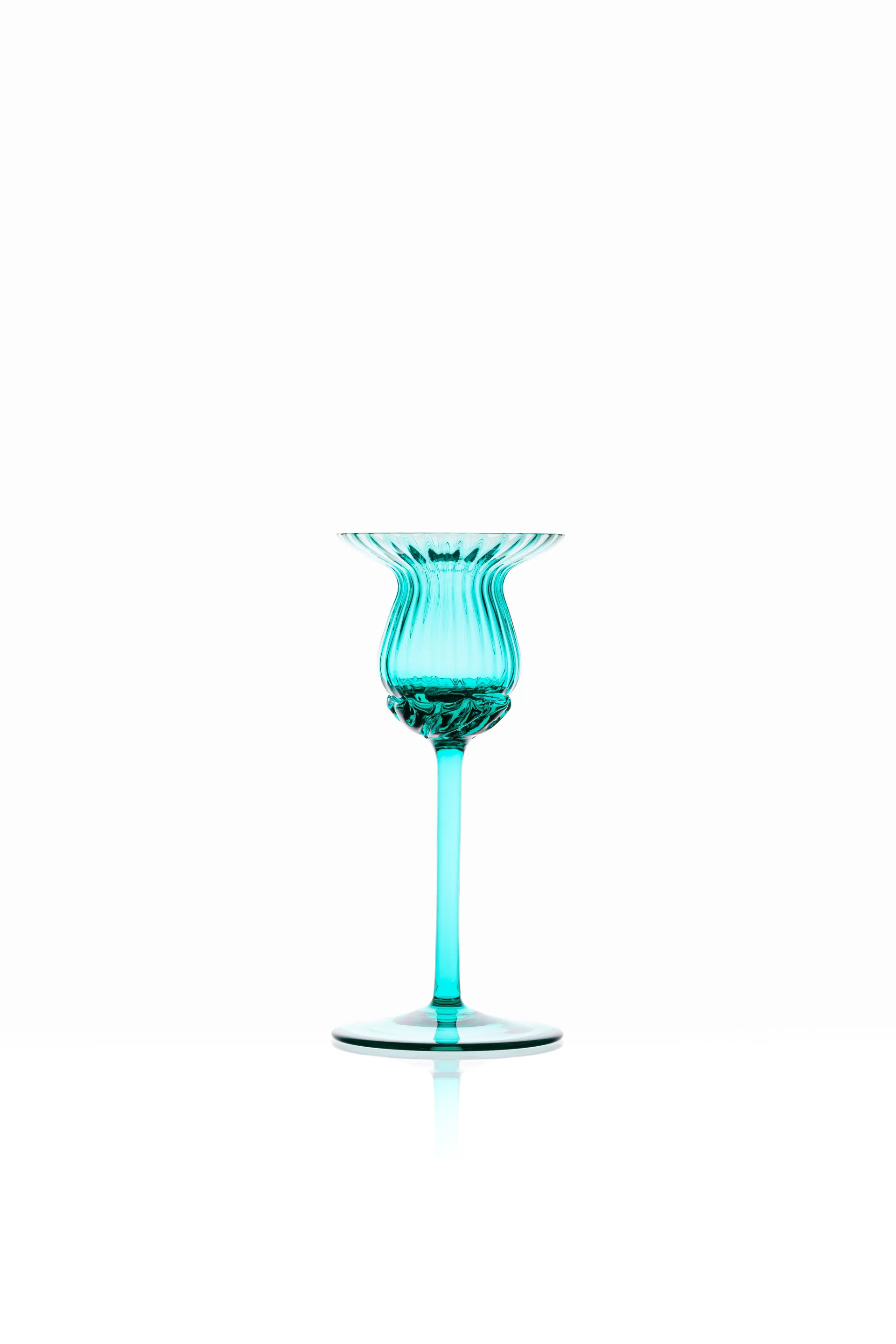 Tulipán candlestick 25 cm, Turquoise Anna Von Lipa