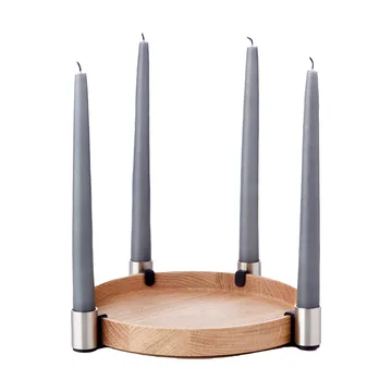 Luna advent candle holder Ø27 cm - Oak-steel - Applicata