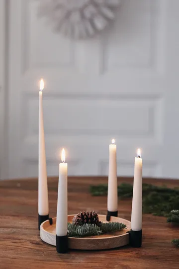 Luna advent candle holder Ø27 cm - Oak-steel - Applicata