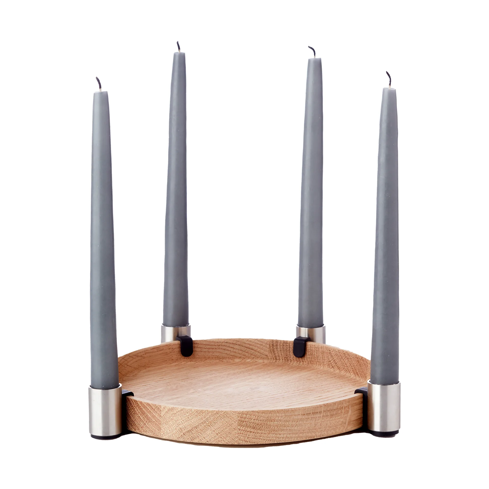 Luna Candle Holder Ø27 cm, Oak-steel Applicata