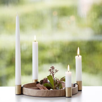 Luna candleholder - oak-brass - Applicata