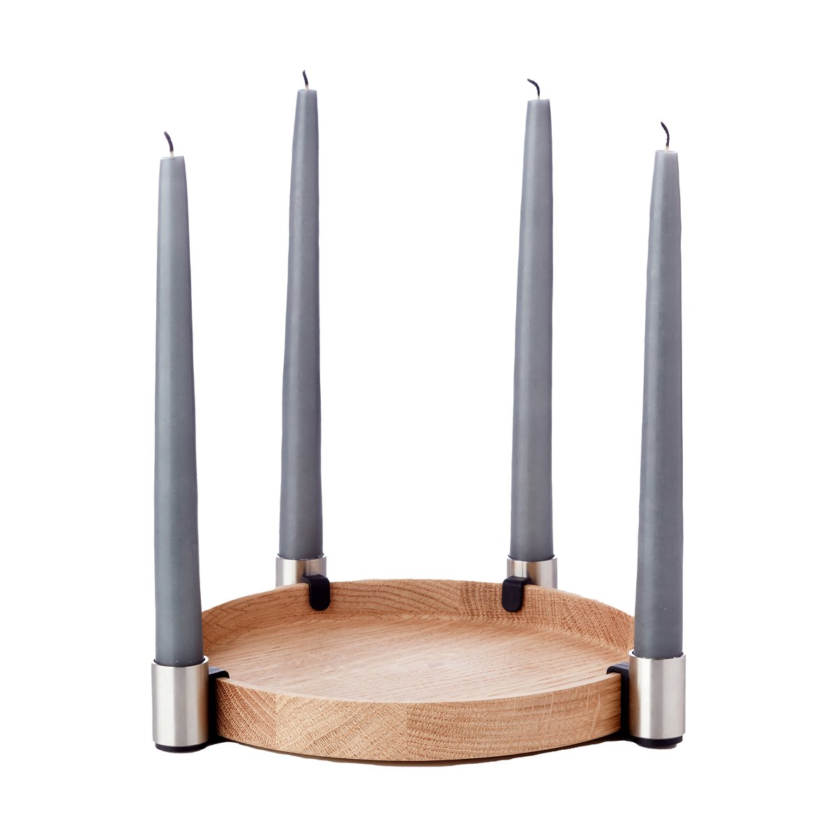 Applicata Luna candlestick Oak-steel | Scandinavian Design | Tea light holders, lanterns & candle dishes | Beige