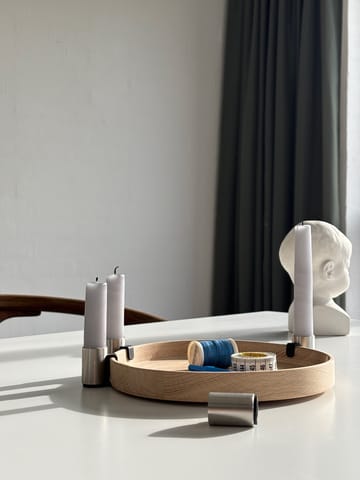 Luna candlestick - Oak-steel - Applicata