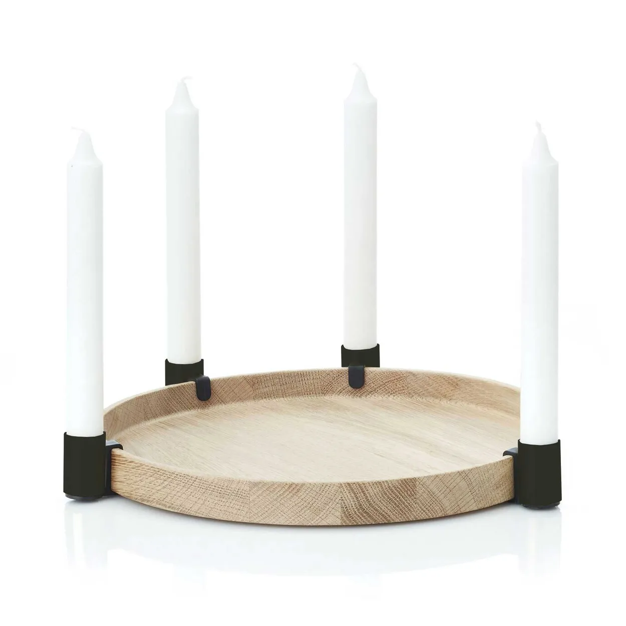 Applicata Luna maxi candle sticks oak-black | Scandinavian Design | Candle holders | Black
