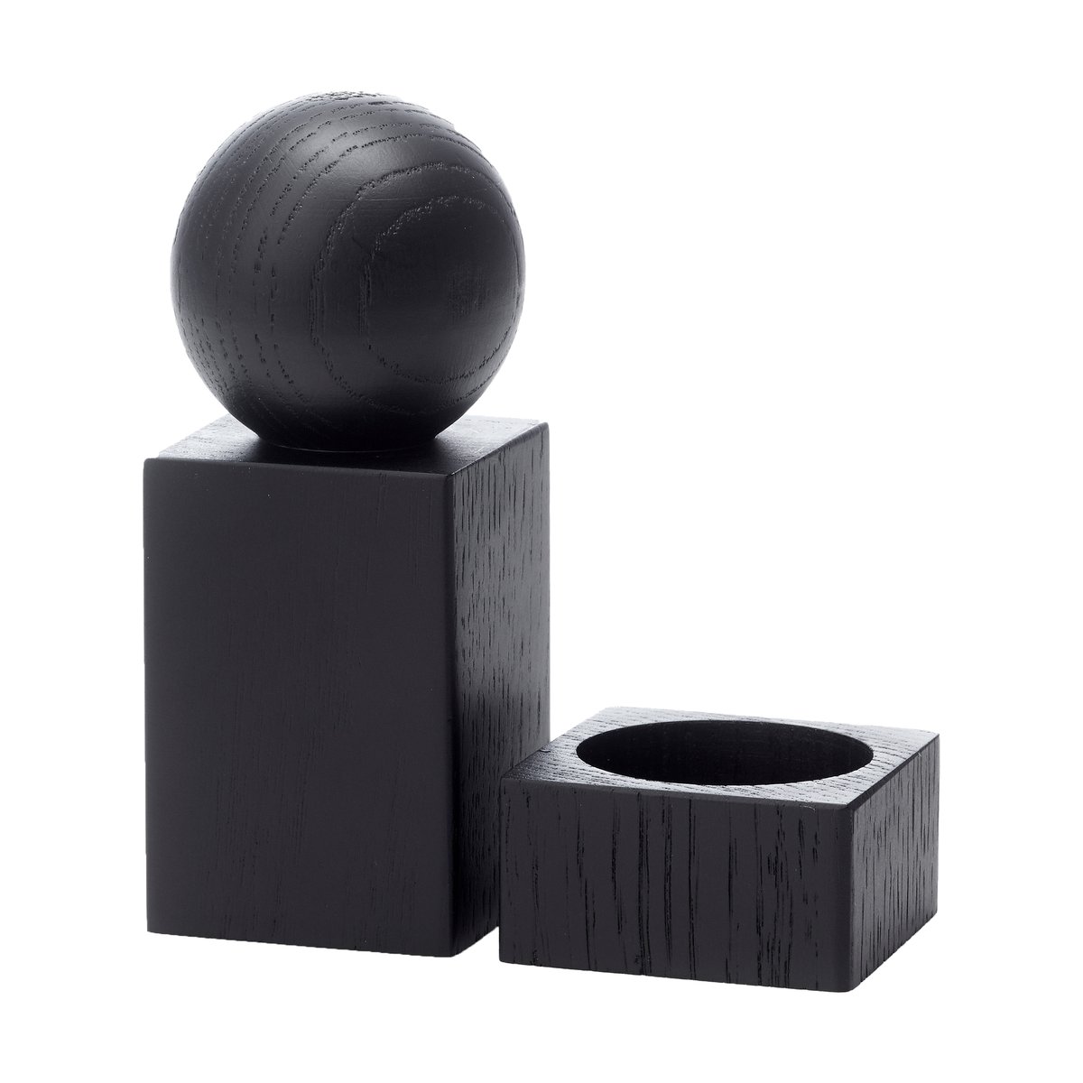 Applicata Twist spice grinder and salt bowl Black stained oak
