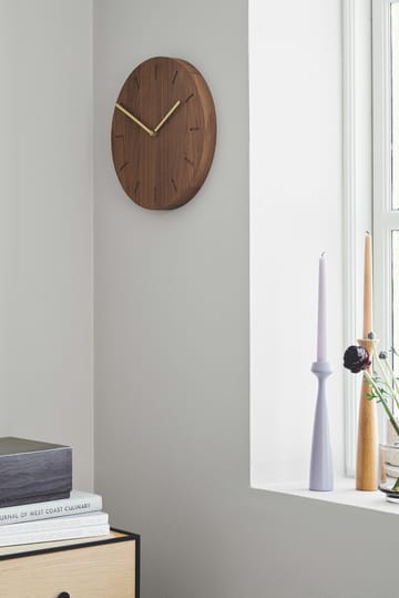 Watch:Out wall clock oak - smoked oak-brass - Applicata