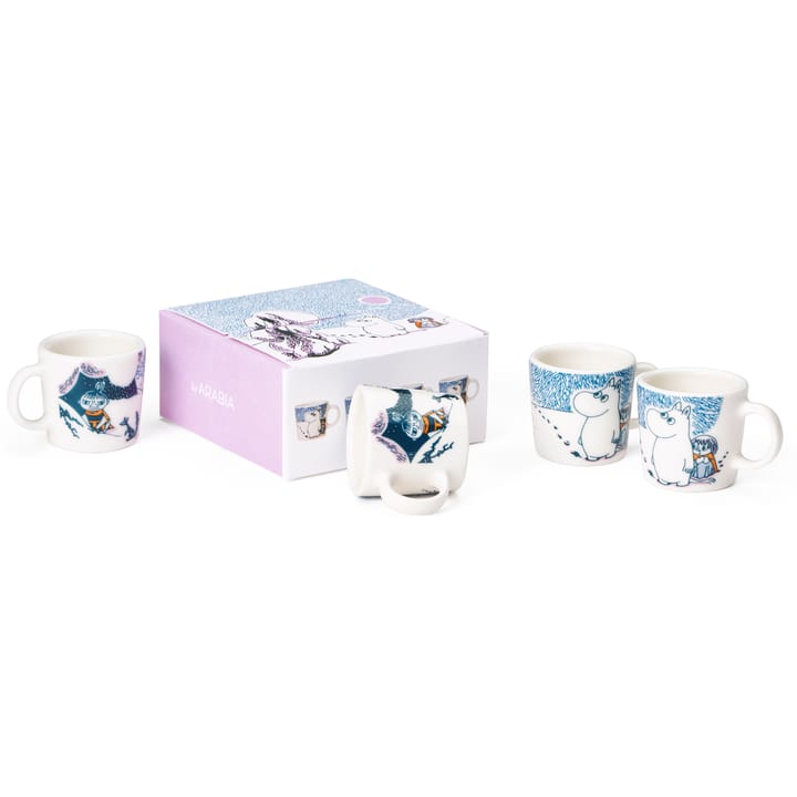 Crown snow-load Moomin mug 4-pack 2019 - Blue - Arabia
