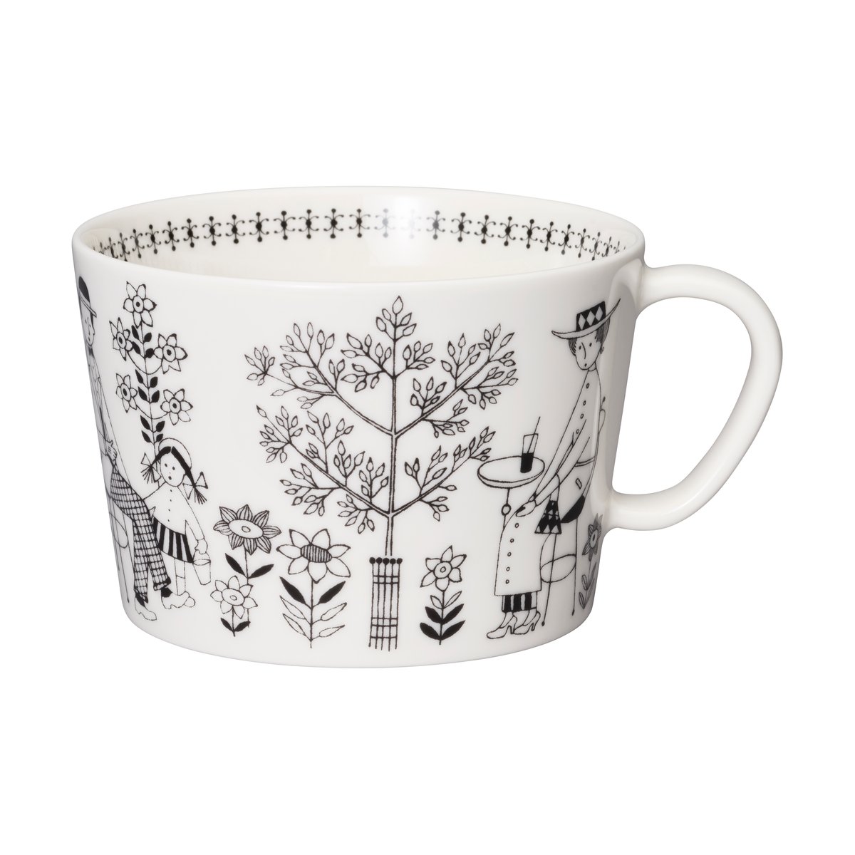 Arabia Emilia cup 40 cl Black-white | Scandinavian Design | Coffee cups | Black