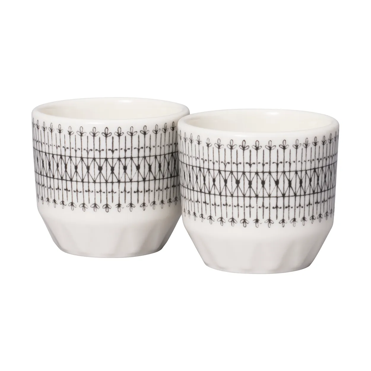 Arabia Emilia egg cup 4 cl 2-pack Black-white | Scandinavian Design | Egg cups | Black