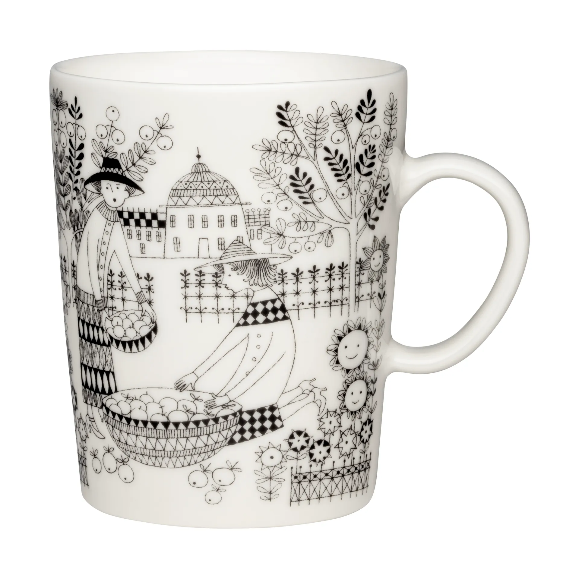 Emilia mug 50 cl, Black-white Arabia