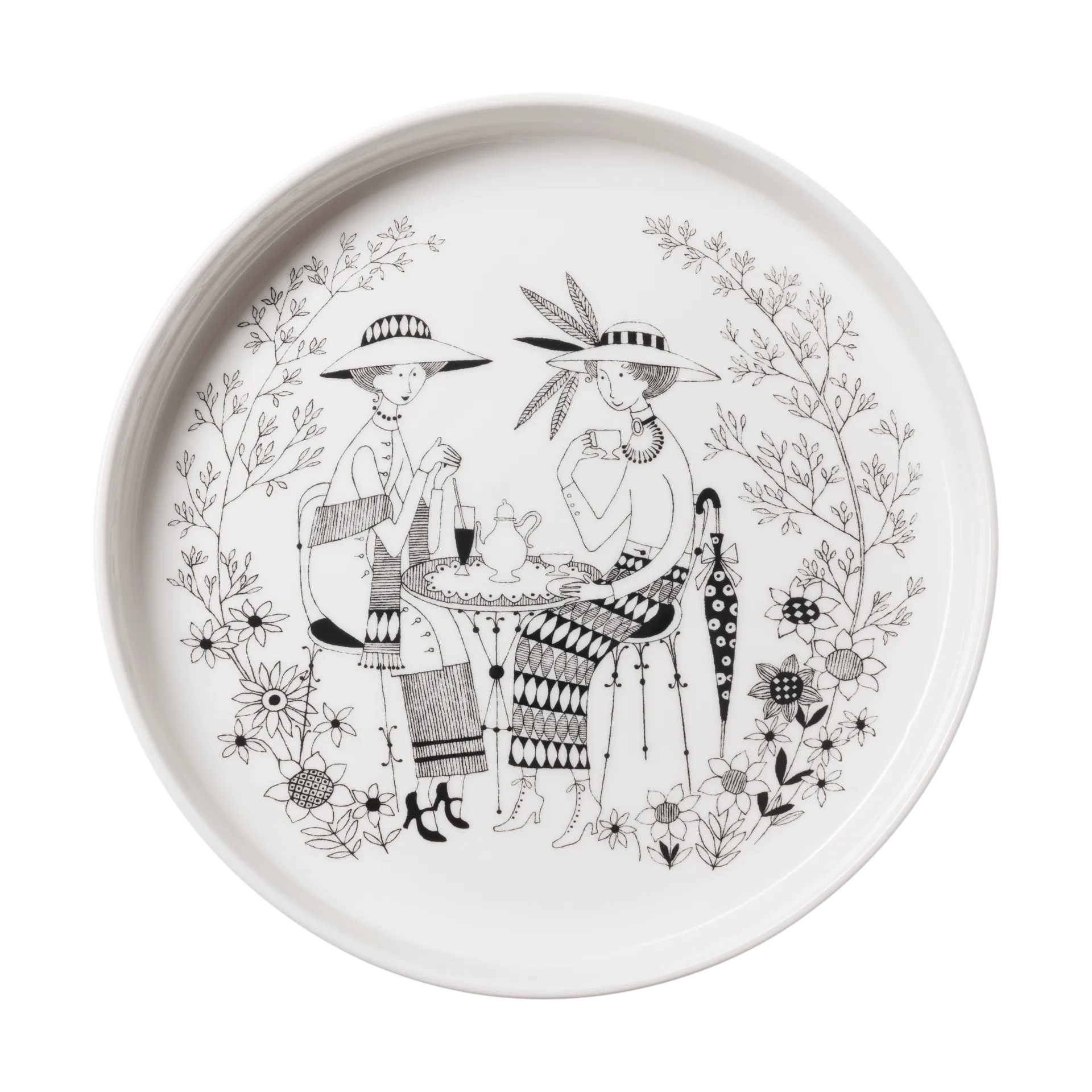 Emilia pie dish Ø28 cm, Black-white Arabia