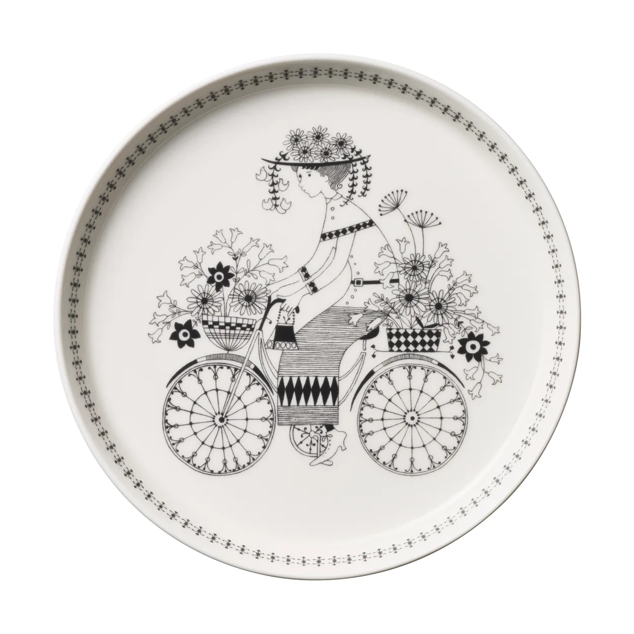 Arabia Emilia plate o19 cm Black-white | Scandinavian Design | Small plates & side plates | Black