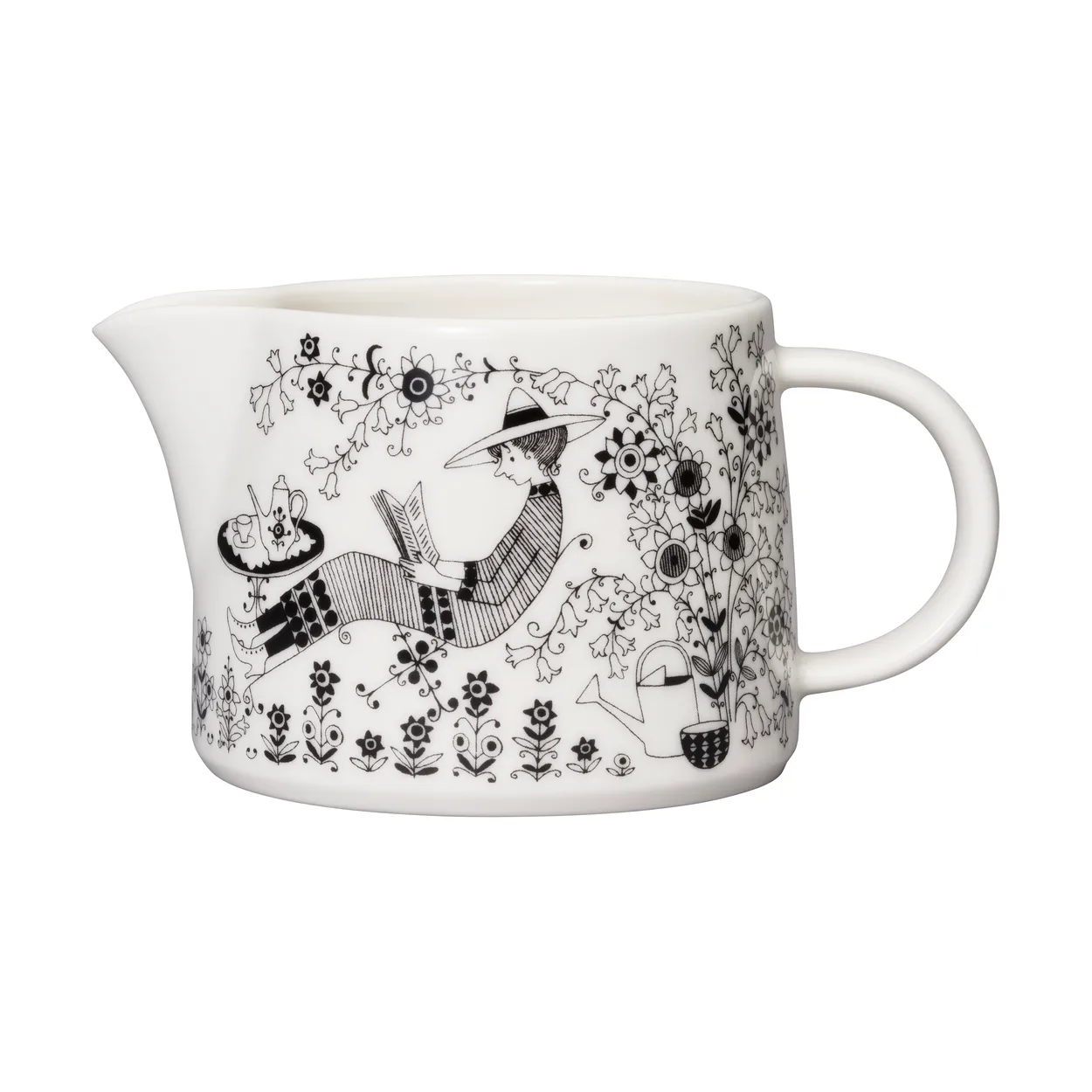 Arabia Emilia pot 35 cl Black-white | Scandinavian Design | Water jugs and carafes | Black