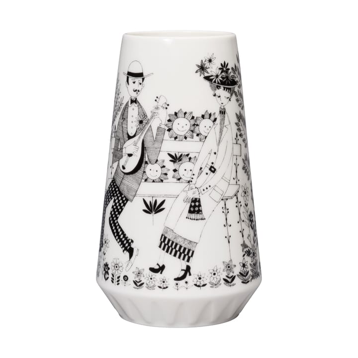 Emilia vase 19 cm - Black-white - Arabia