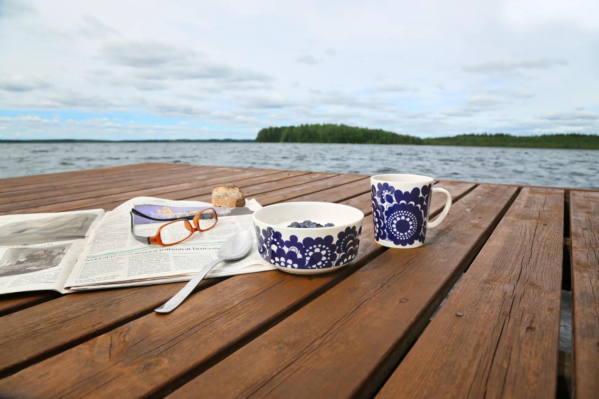 Esteri mug 30 cl and bowl Ø13 cm, Blue Arabia