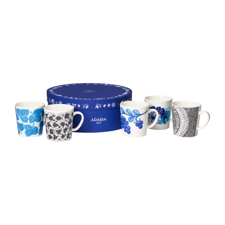 Esteri Tomula Arabia mix set mug 30 cl 5 pieces - Blue-black - Arabia