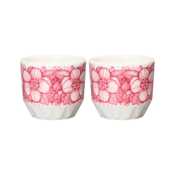 Huvila egg cup 2-pack - Pink-white - Arabia