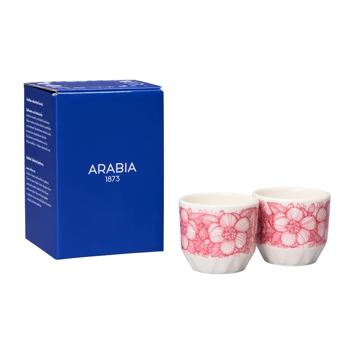 Huvila egg cup 2-pack - Pink-white - Arabia