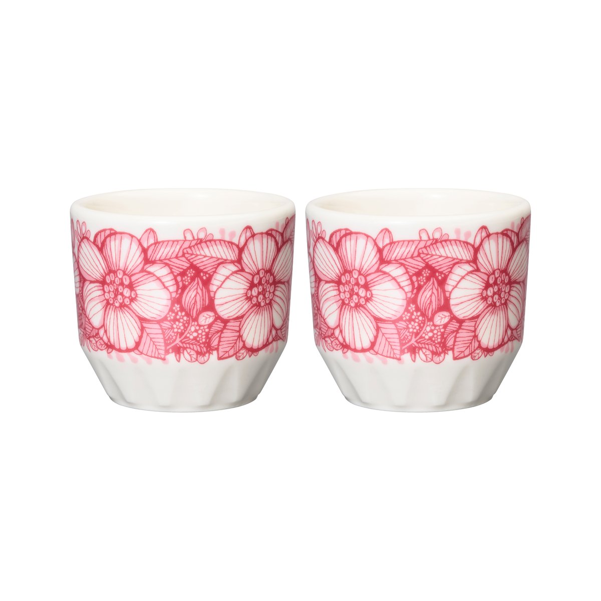 Arabia Huvila egg cup 2-pack Pink-white | Scandinavian Design | Egg cups | Pink