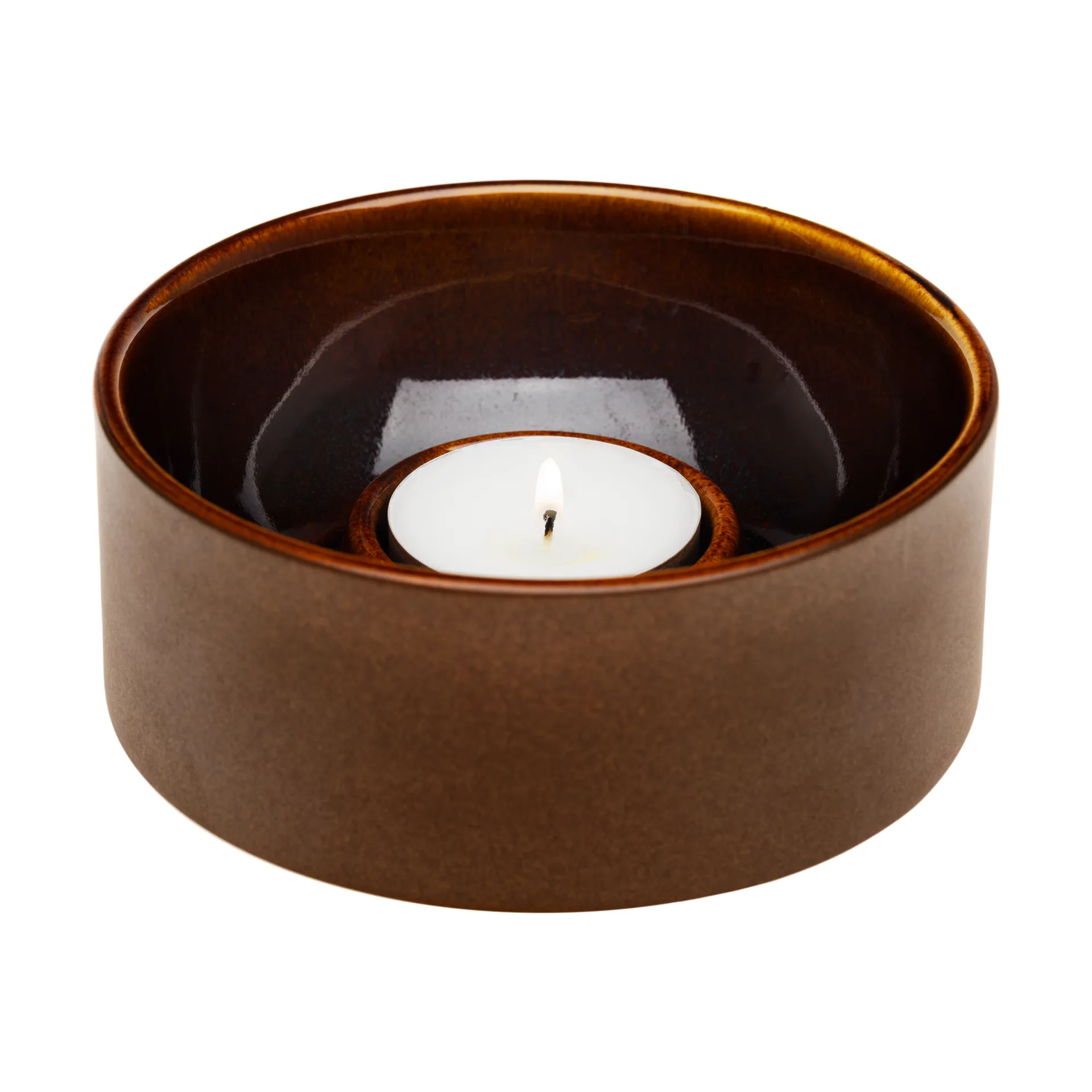 Kirnu candle holder Ø11x5 cm, Brown Arabia