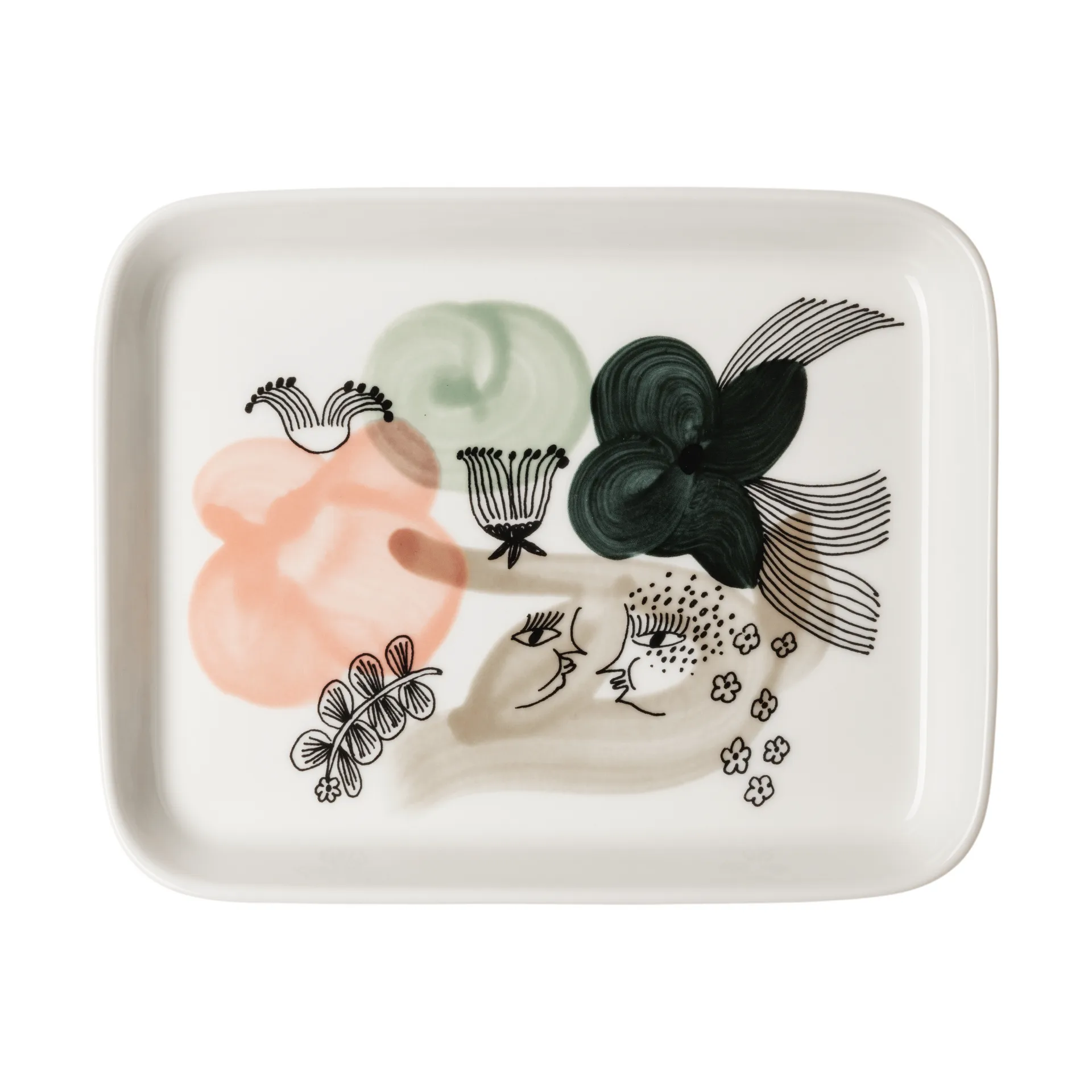 Kukkamaa plate 15x19 cm, Green Arabia
