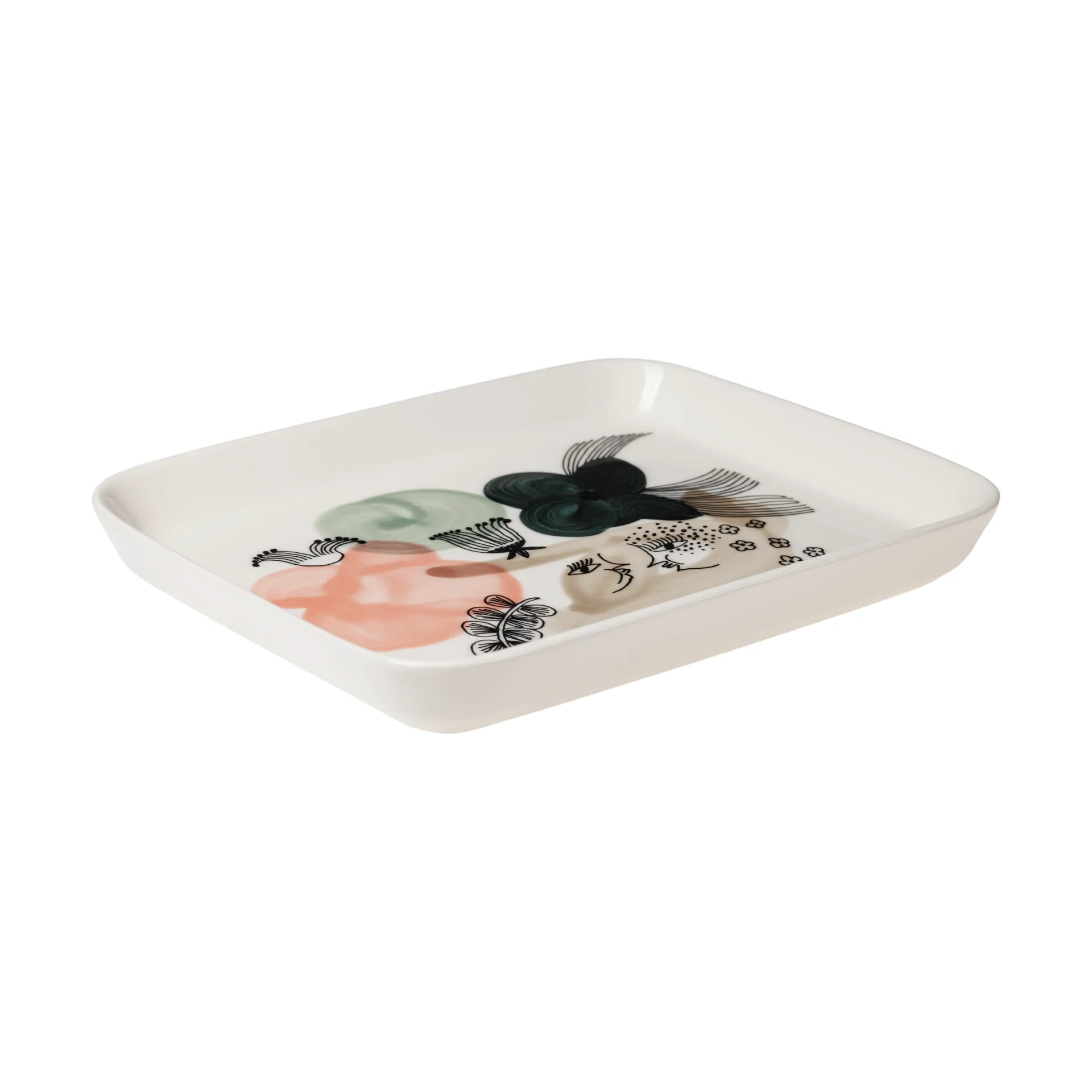 Kukkamaa plate 15x19 cm, Green Arabia