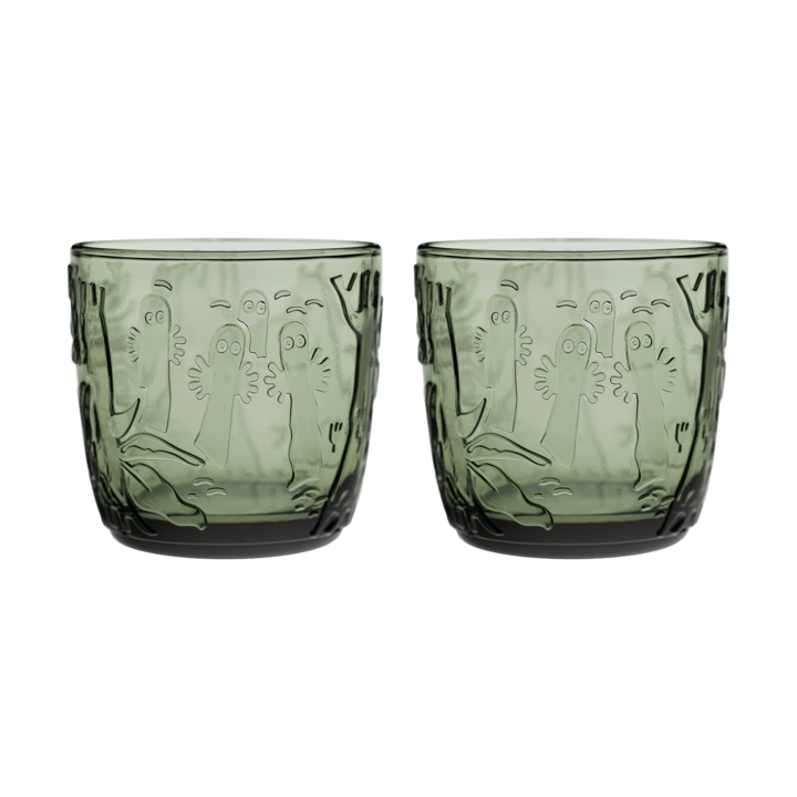 Moomin drinking glass 28 cl 2-pack - Pine green - Arabia