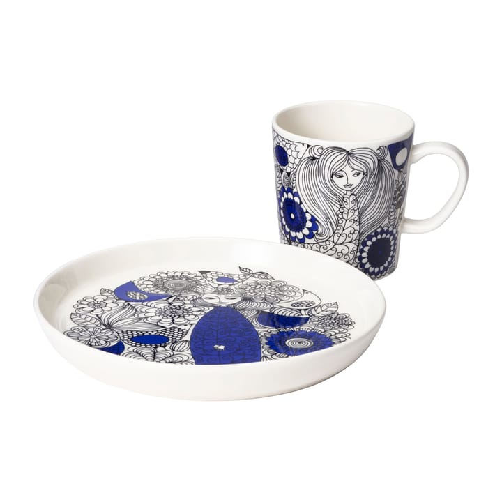 Palargeaali mug 30 cl and plate Ø19 cm - Blue - Arabia