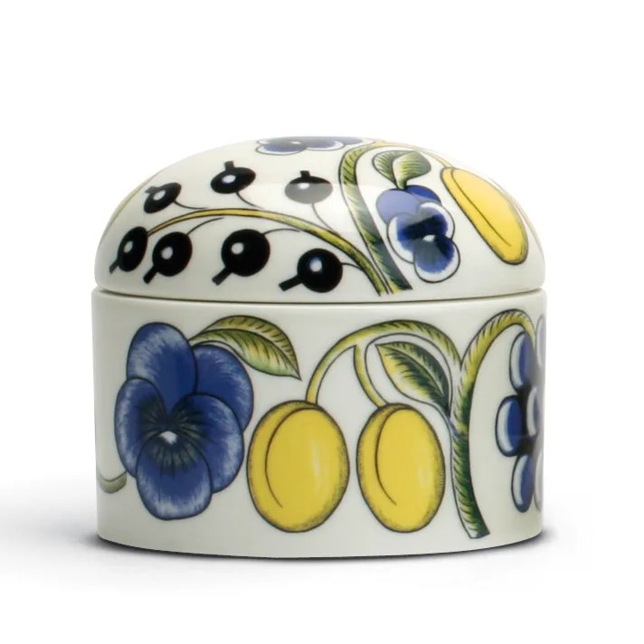 Arabia Paratiisi box with lid white-multi coloured | Scandinavian Design | Storage jars | Multi