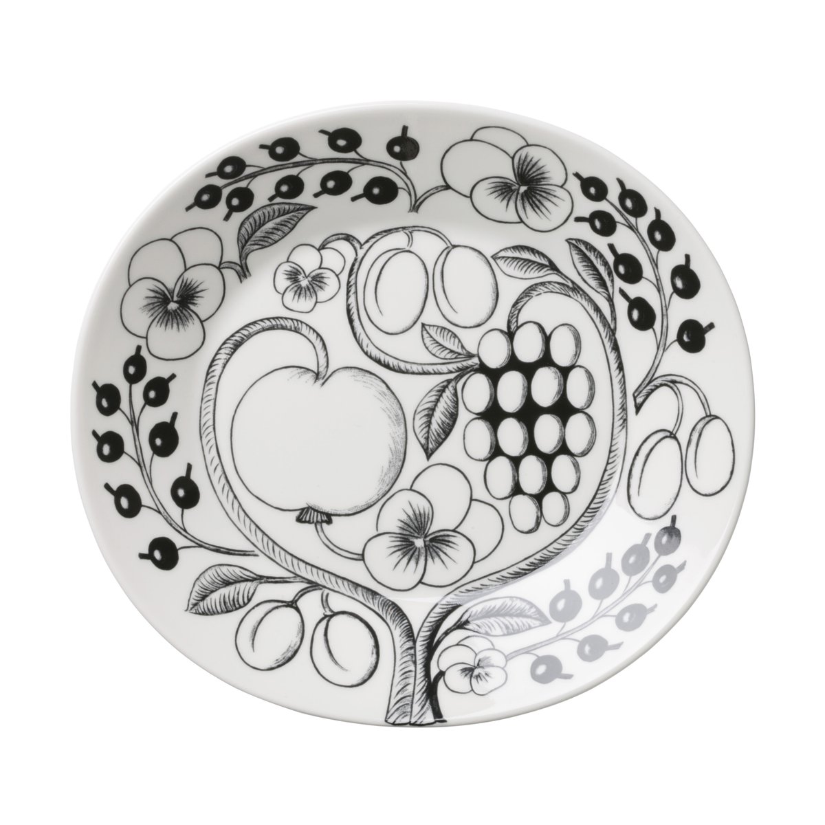 Arabia Paratiisi plate oval 25 cm Black | Scandinavian Design | Dinner plates | Black
