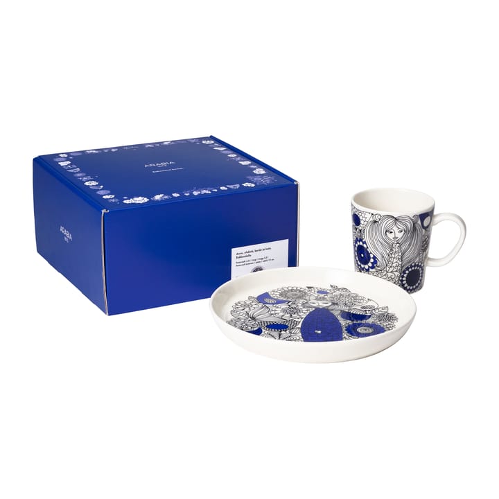 Pastoraali mug 30 cl and plate Ø19 cm, Blue Arabia