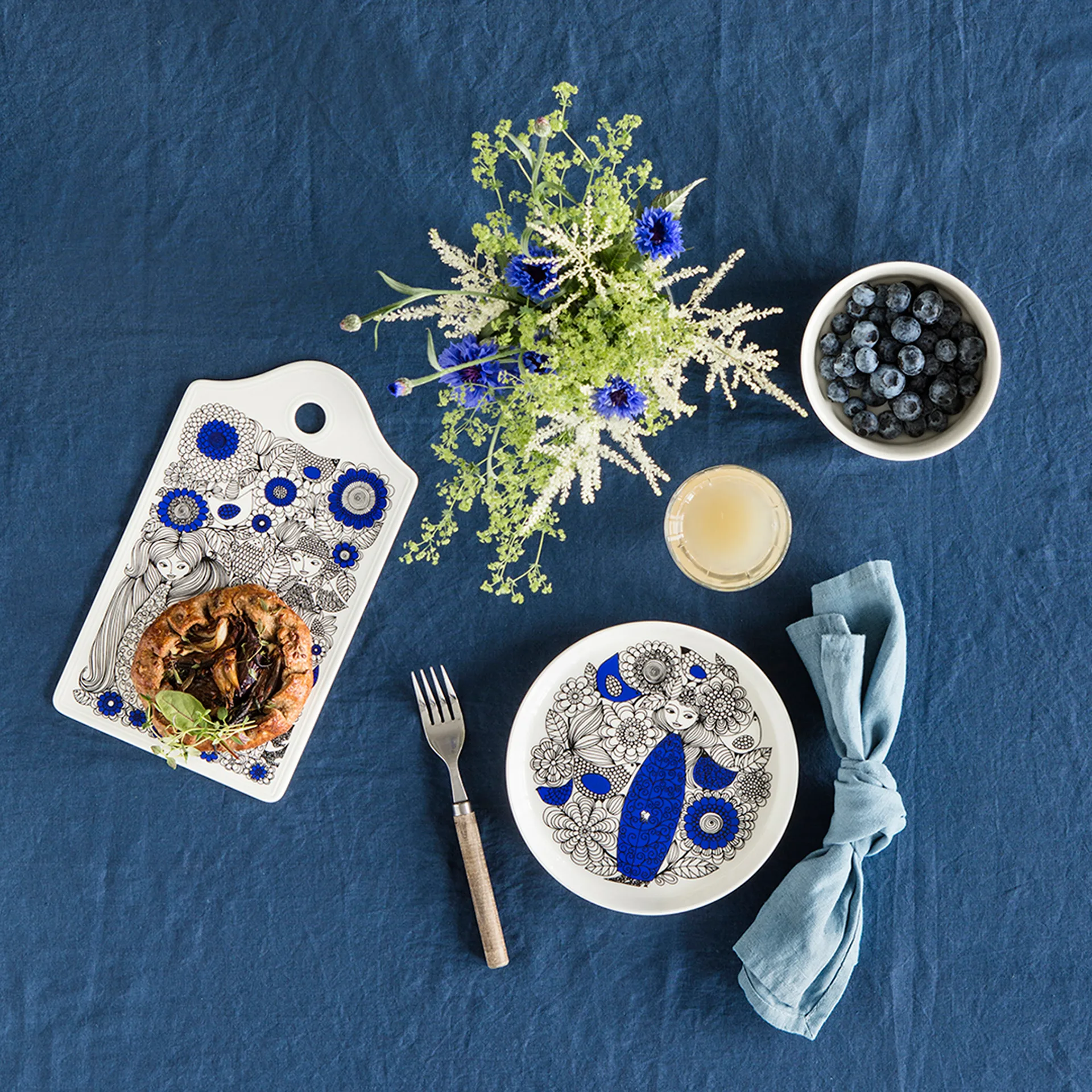 Pastoraali plate Ø19 cm, Blue Arabia