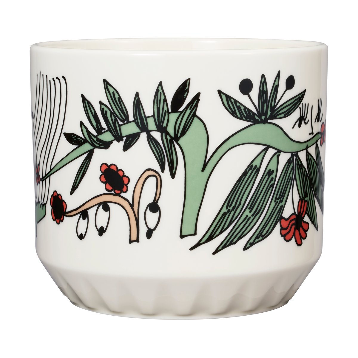 Arabia Puutarhurit flower pot Ø12x14 cm Green-white-red